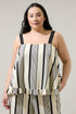 Devra Club Stripe Ruffle Top Curve